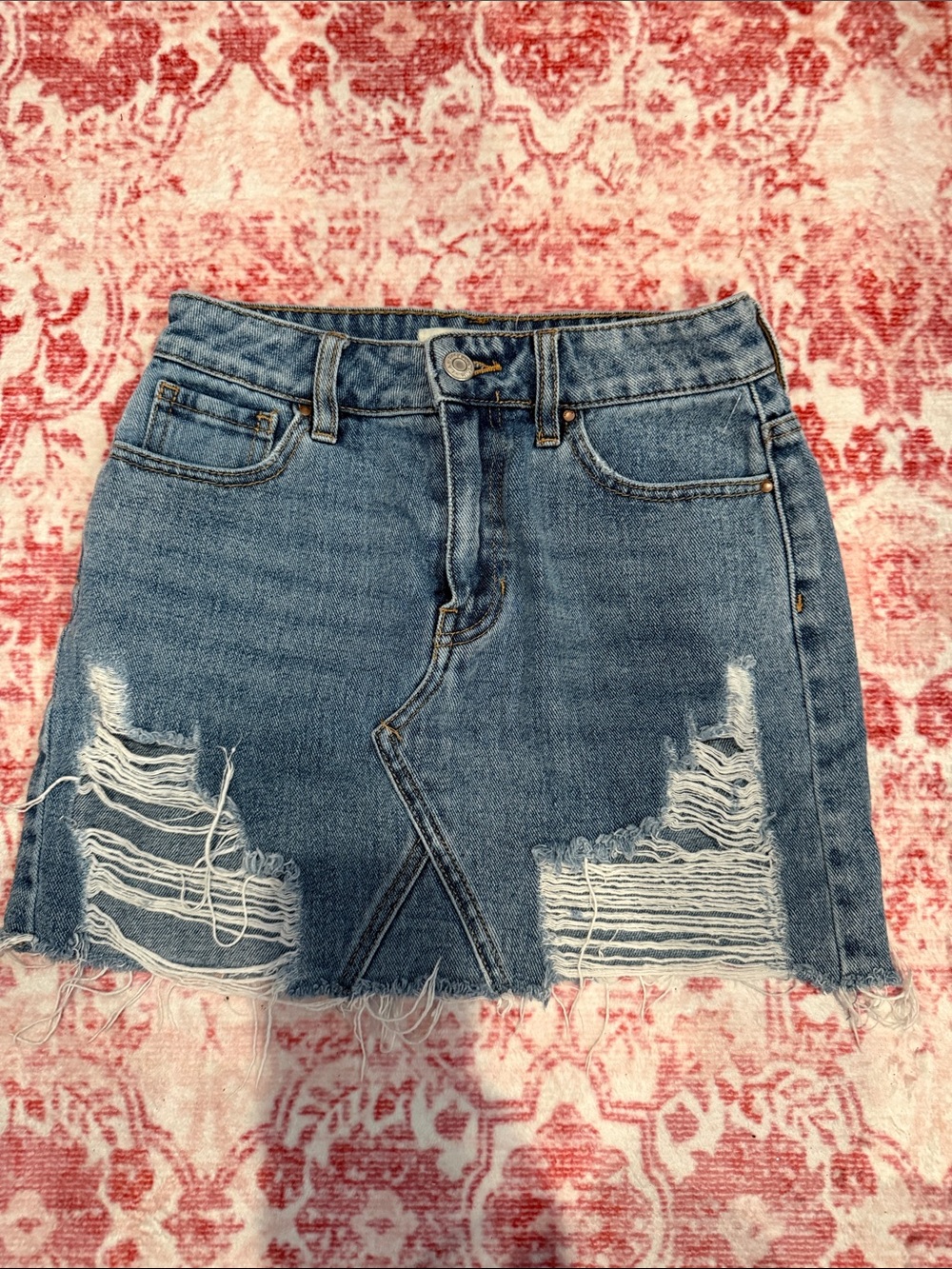 PacSun Distressed Denim Mini Skirt - Blue